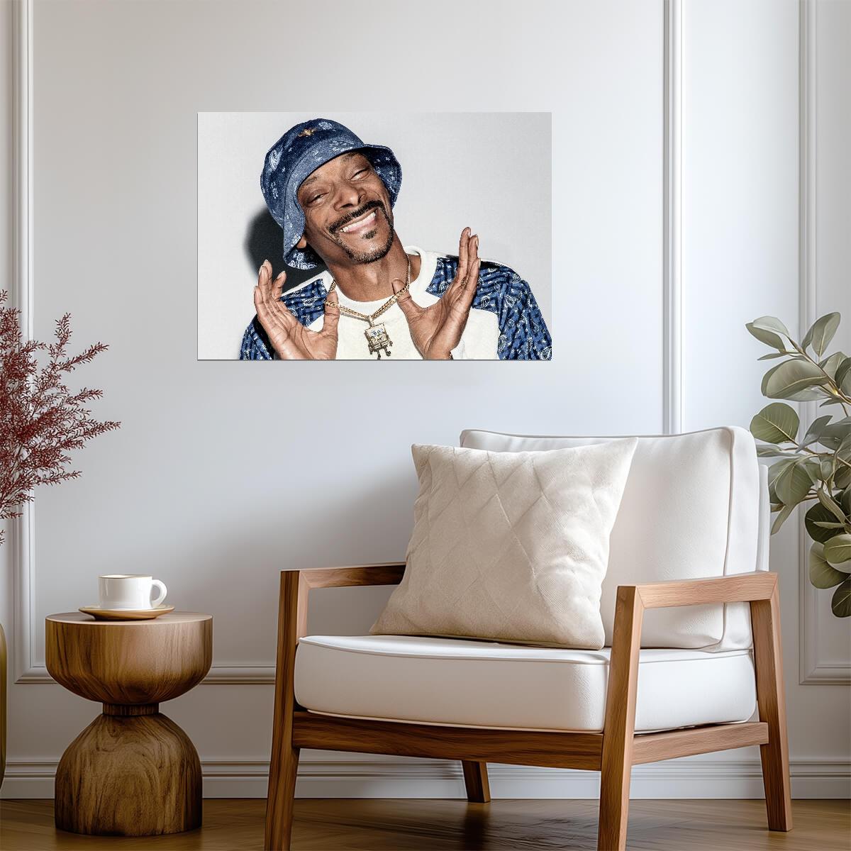 Snoop Dogg Smiling in Bucket Hat | Modern Hip Hop Poster | Rap Legend Wall Art - Music Poster