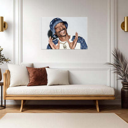 Snoop Dogg Smiling in Bucket Hat | Modern Hip Hop Poster | Rap Legend Wall Art - Music Poster