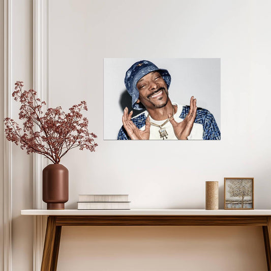 Snoop Dogg Smiling in Bucket Hat | Modern Hip Hop Poster | Rap Legend Wall Art - Music Poster