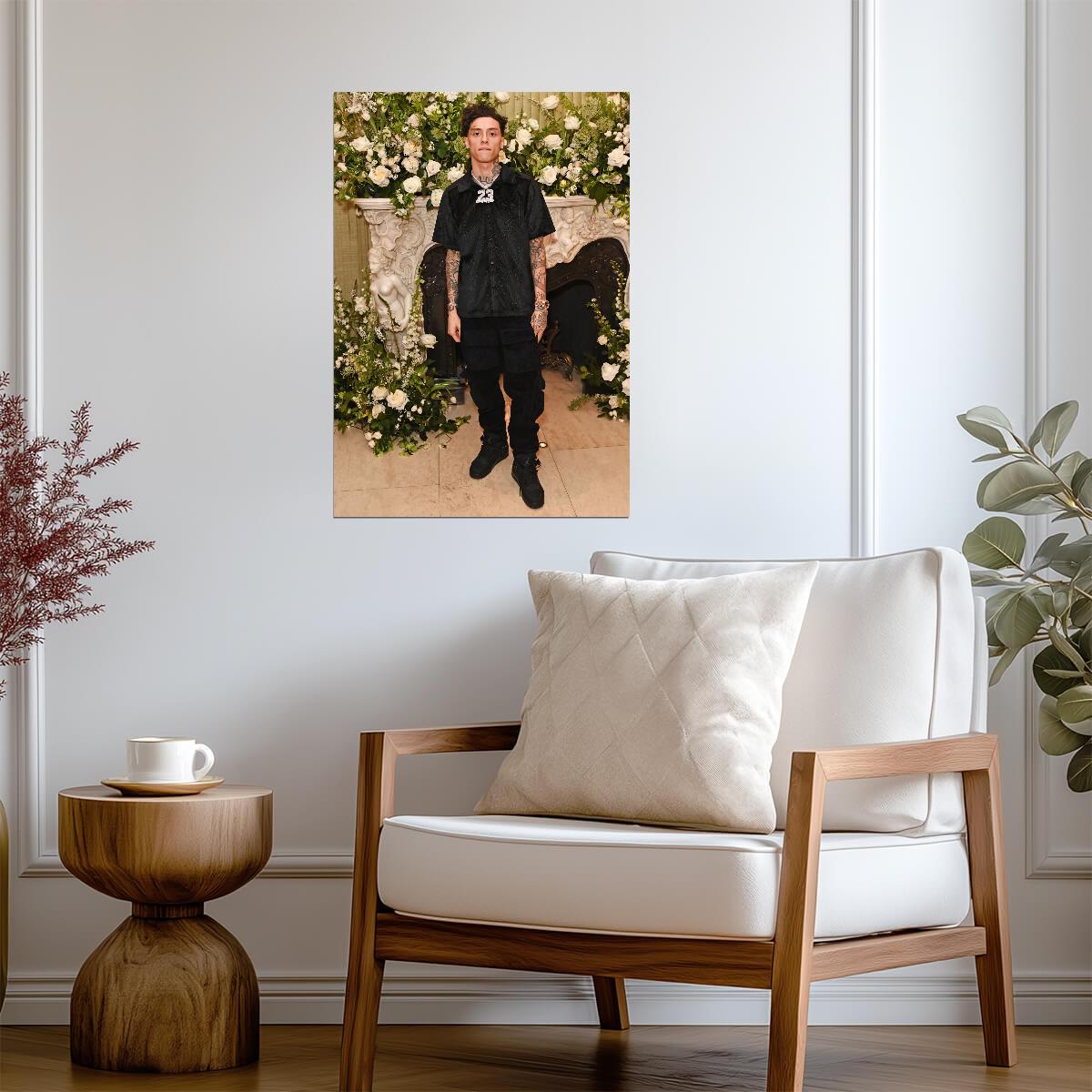 Central Cee 23 Necklace | All Black Outfit Poster | UK Rap Star Wall Art - Music Poster
