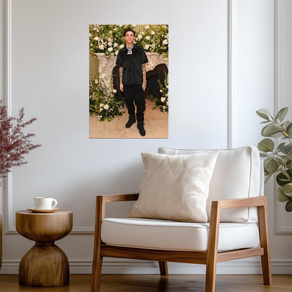 Central Cee 23 Necklace | All Black Outfit Poster | UK Rap Star Wall Art - Music Poster