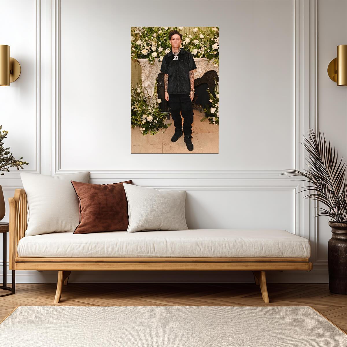 Central Cee 23 Necklace | All Black Outfit Poster | UK Rap Star Wall Art - Music Poster