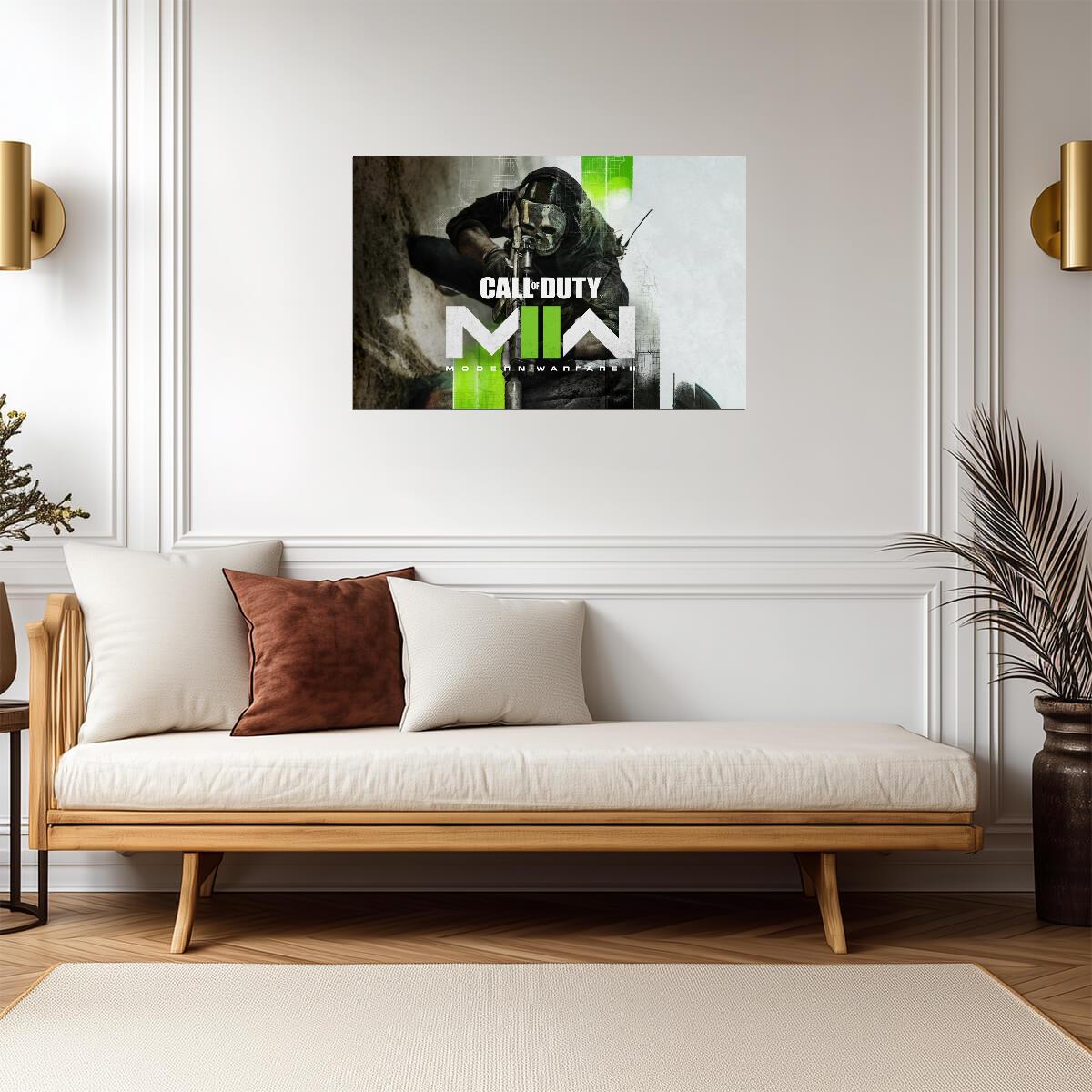 Call of Duty Modern Warfare II | Ghost Aiming Down Sights | FPS Game Character Poster - Video Games Poster