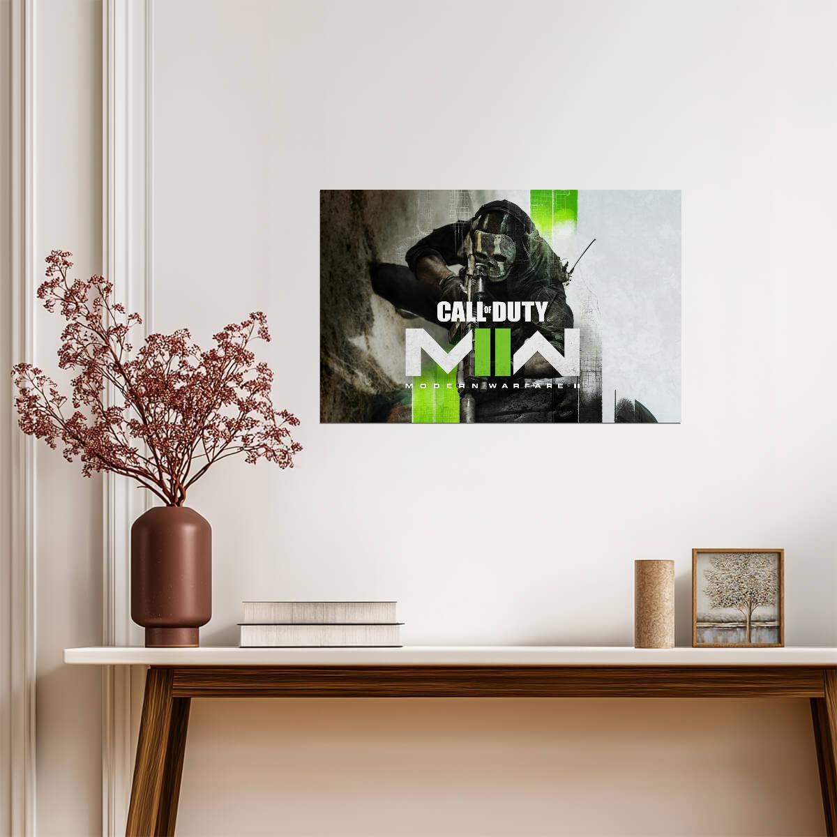 Call of Duty Modern Warfare II | Ghost Aiming Down Sights | FPS Game Character Poster - Video Games Poster