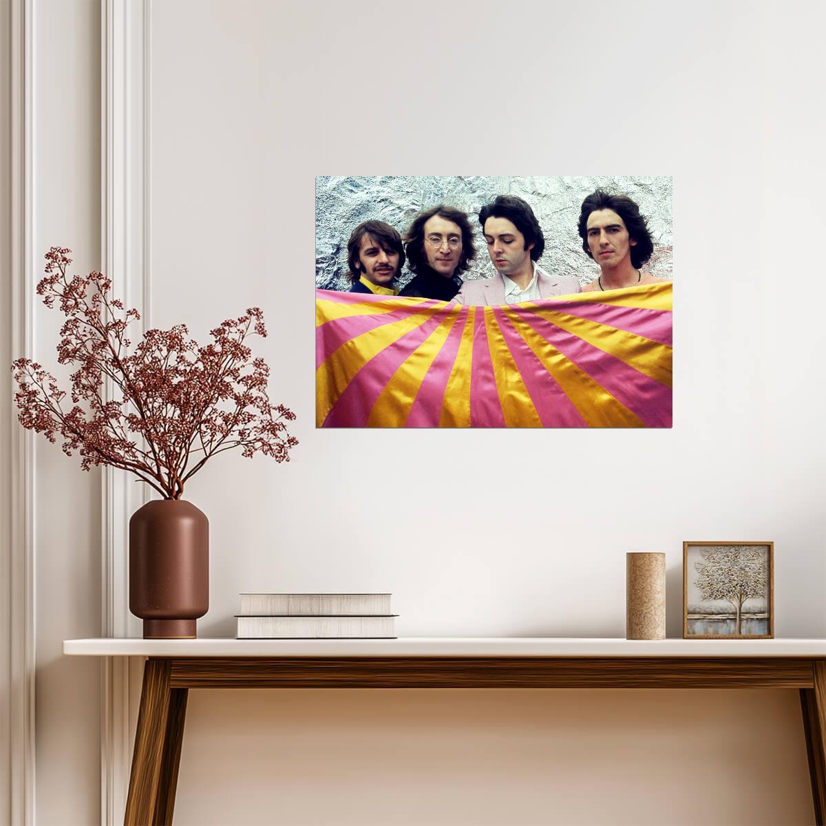 The Beatles Psychedelic Era Photoshoot | Vintage Rock Poster | 1960s Music Legends Art - Music Poster
