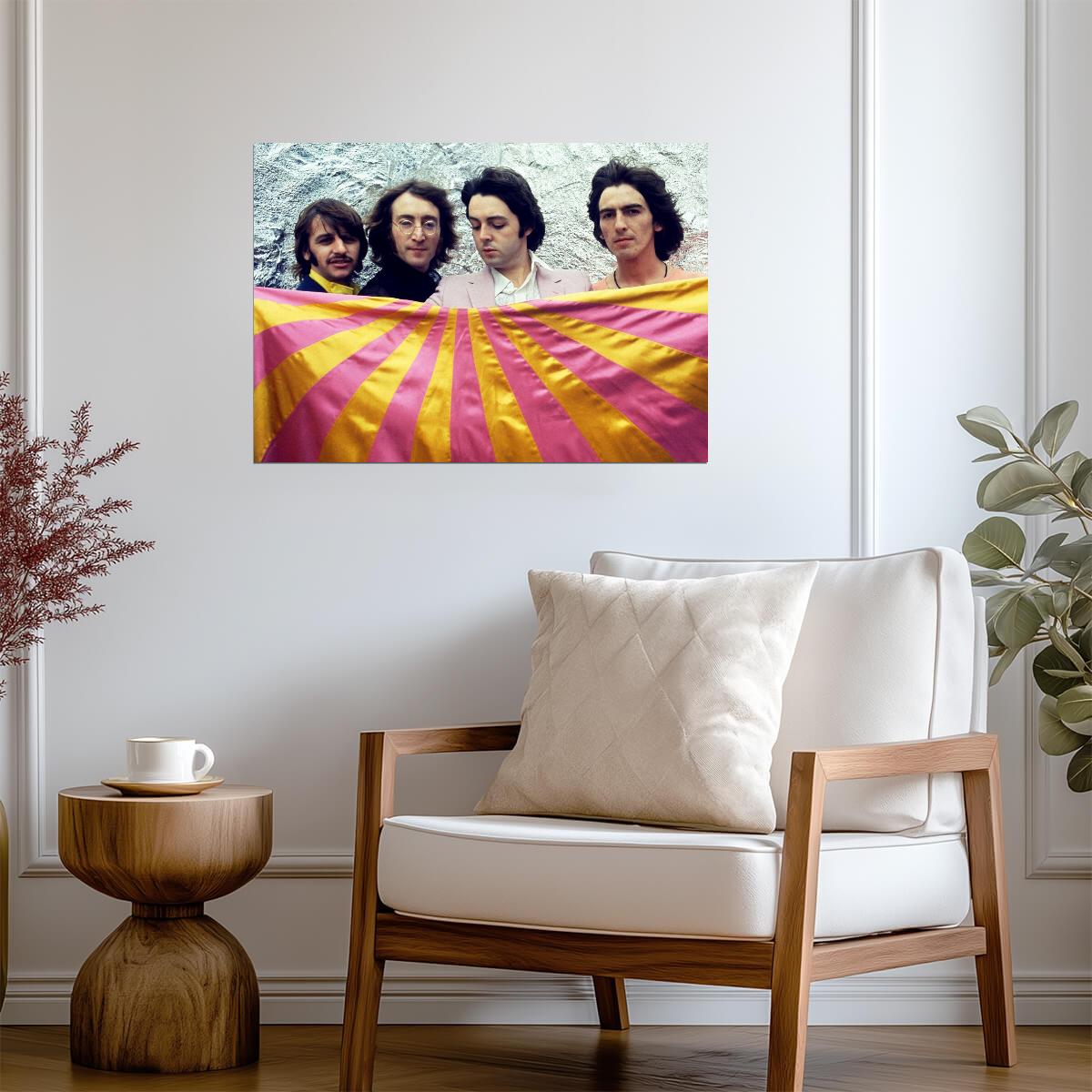 The Beatles Psychedelic Era Photoshoot | Vintage Rock Poster | 1960s Music Legends Art - Music Poster