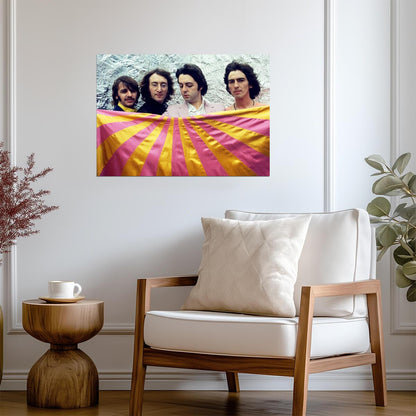The Beatles Psychedelic Era Photoshoot | Vintage Rock Poster | 1960s Music Legends Art - Music Poster