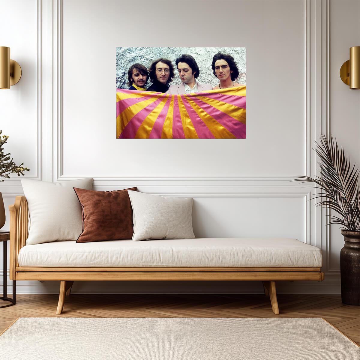 The Beatles Psychedelic Era Photoshoot | Vintage Rock Poster | 1960s Music Legends Art - Music Poster