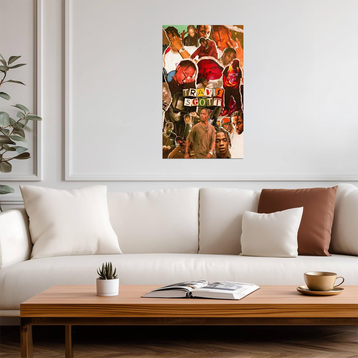 Travis Scott Aesthetic Collage | Modern Hip Hop Poster | Rap Music Fan Art - Music Poster