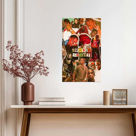 Travis Scott Aesthetic Collage | Modern Hip Hop Poster | Rap Music Fan Art - Music Poster