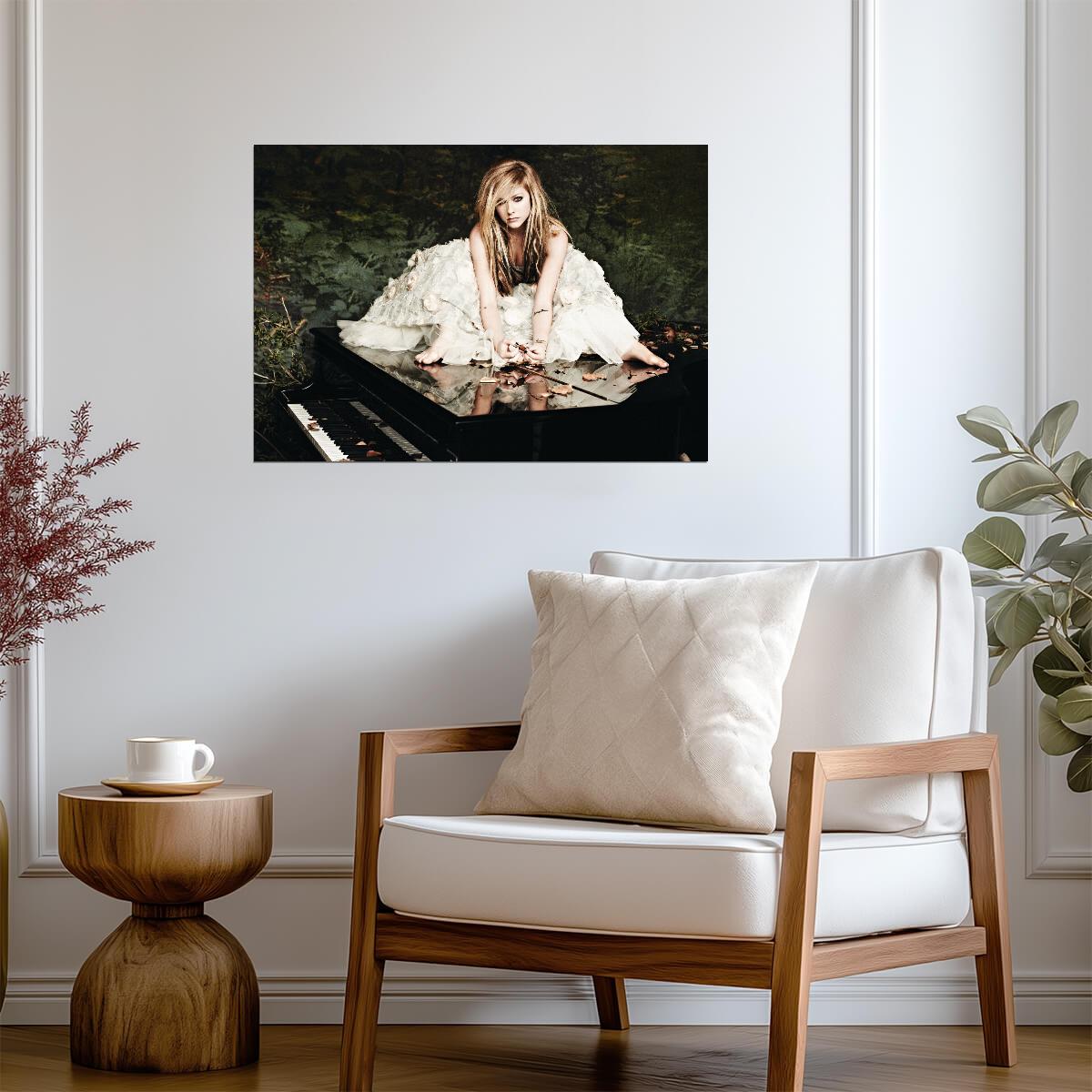Avril Lavigne on Piano | Music Photoshoot Poster | Pop Punk Singer Wall Art - Music Poster