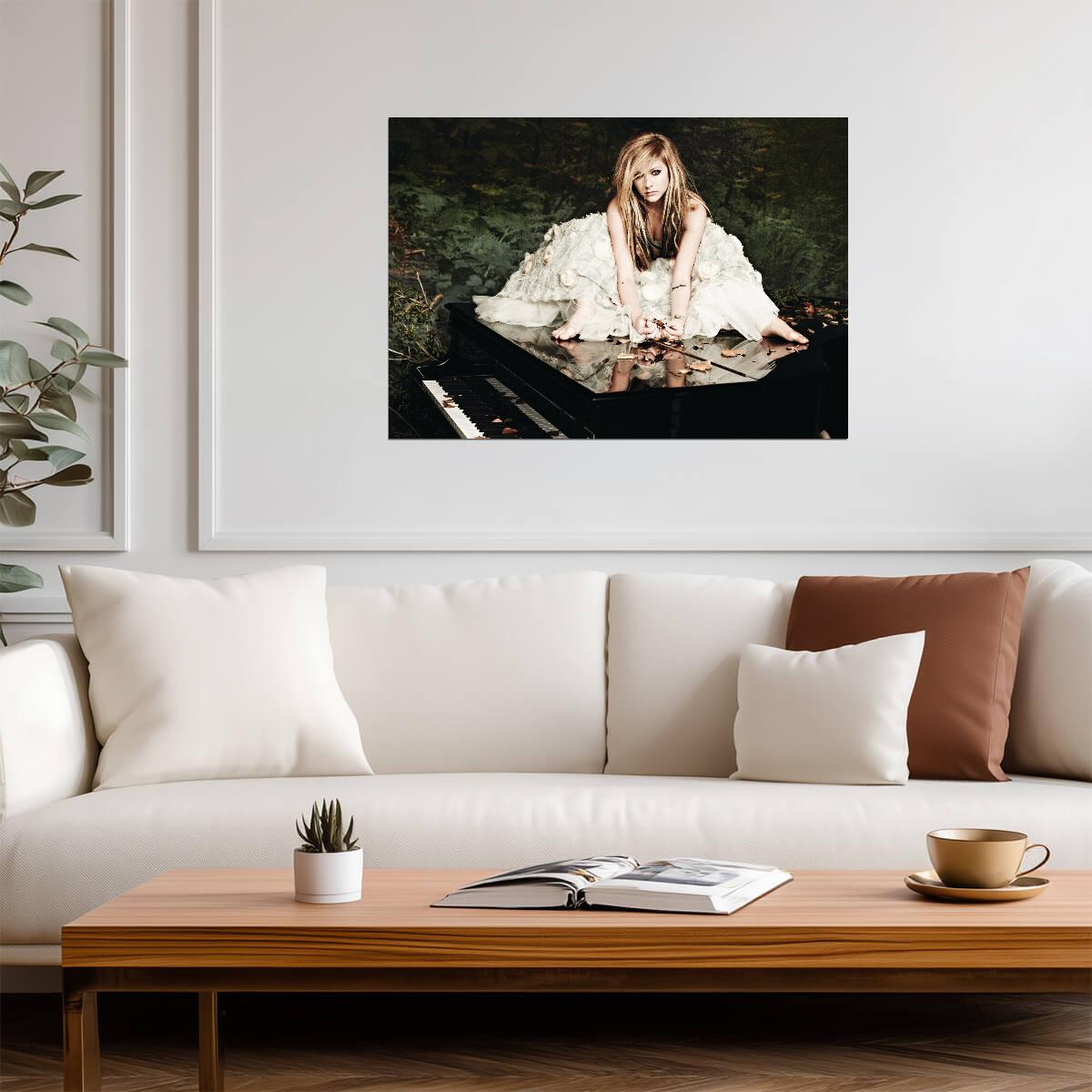 Avril Lavigne on Piano | Music Photoshoot Poster | Pop Punk Singer Wall Art - Music Poster