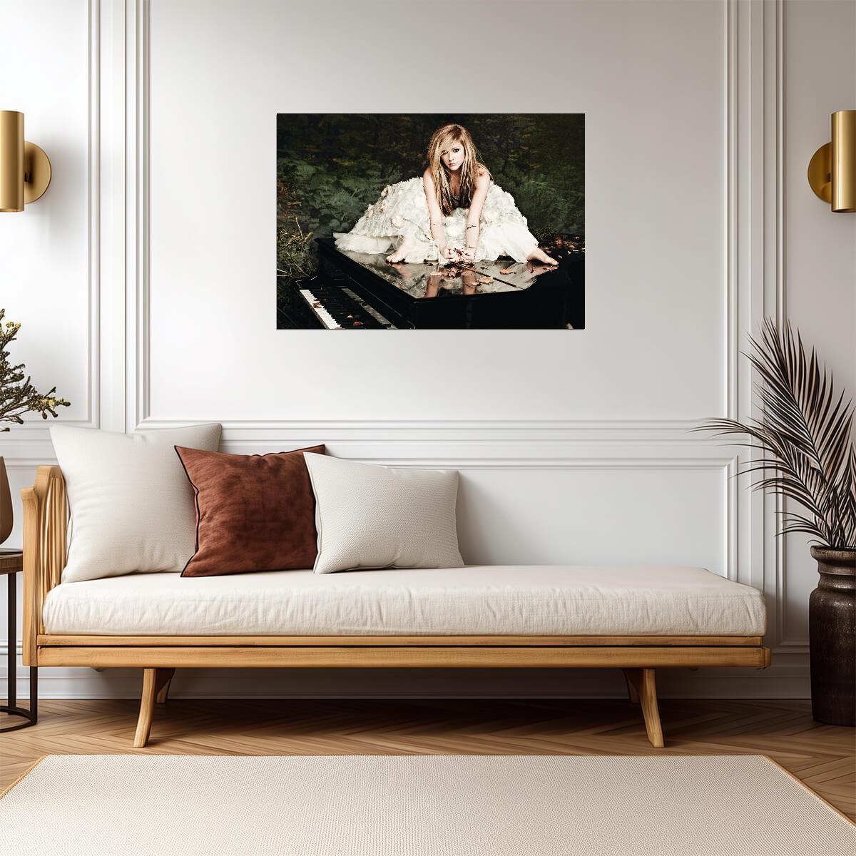 Avril Lavigne on Piano | Music Photoshoot Poster | Pop Punk Singer Wall Art - Music Poster