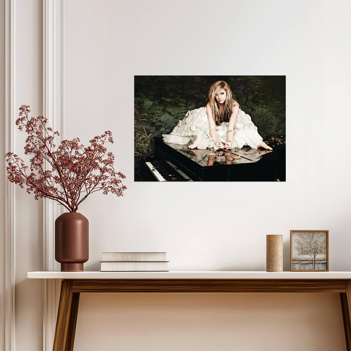 Avril Lavigne on Piano | Music Photoshoot Poster | Pop Punk Singer Wall Art - Music Poster