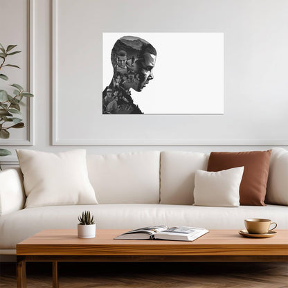 Stranger Things Eleven Silhouette Collage | Black and White TV Show Poster | Minimalist Fan Art - Movies & TV Poster