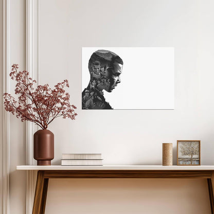 Stranger Things Eleven Silhouette Collage | Black and White TV Show Poster | Minimalist Fan Art - Movies & TV Poster