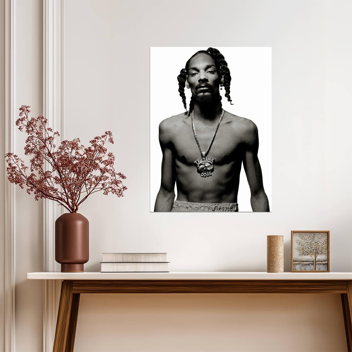 Snoop Dogg Tru Tank Dogg Necklace | Vintage Black & White Poster | 90s Hip Hop Legend Art - Music Poster