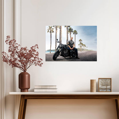 Hobbs & Shaw | Dwayne Johnson on Motorcycle | Action Movie Poster - Movies & TV Poster