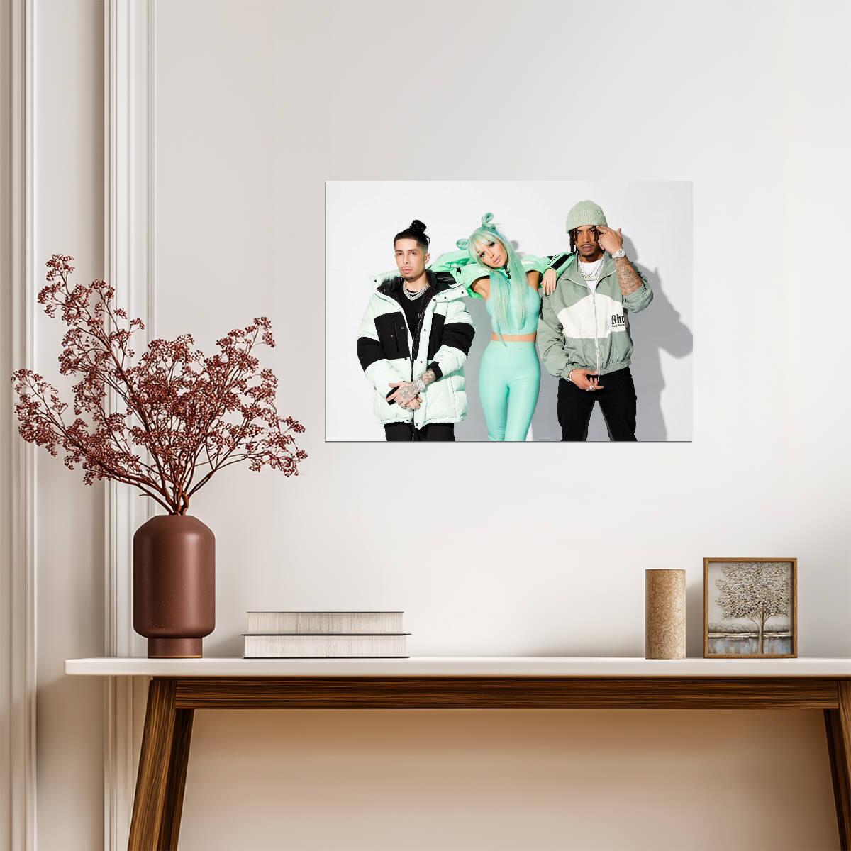 N-Dubz Modern Reunion Photoshoot | British Hip Hop Group Poster | Pastel Aesthetic Wall Art - Music Poster