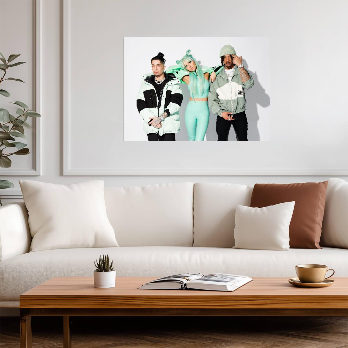 N-Dubz Modern Reunion Photoshoot | British Hip Hop Group Poster | Pastel Aesthetic Wall Art - Music Poster