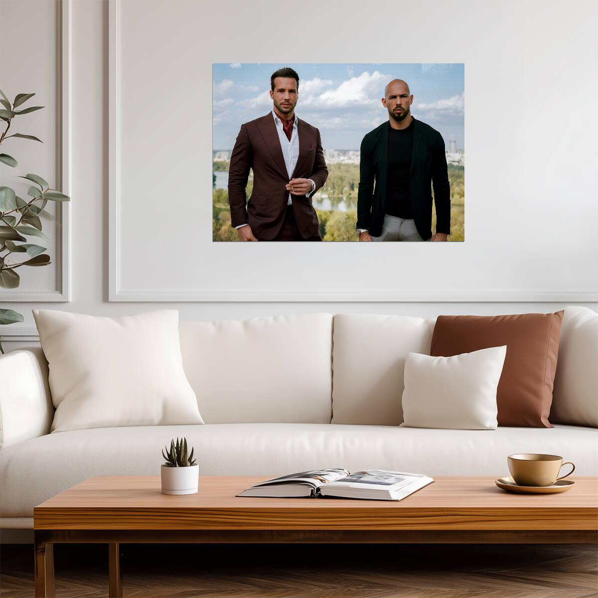 Andrew Tate & Tristan Tate | Modern Internet Personalities Portrait | Motivational Wall Art Poster - Celebrities Poster