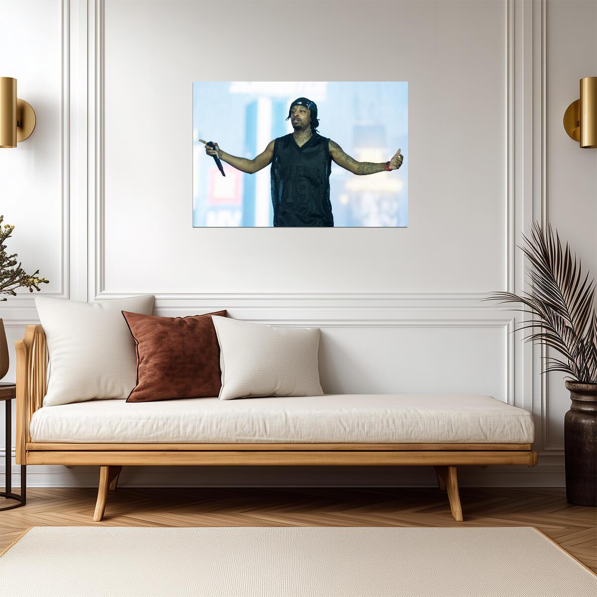 21 Savage Live Performance | On Stage Concert Poster | Hip Hop Star Wall Art - Music Poster