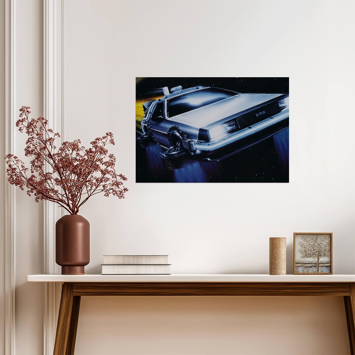 Back to the Future DeLorean Time Machine | 80s Sci-Fi Movie Poster | Classic Film Wall Art - Movies & TV Poster
