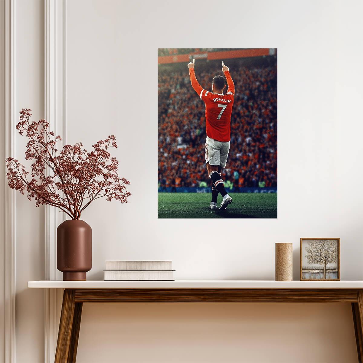 Cristiano Ronaldo Manchester United | CR7 Celebration Poster | Soccer Legend Art - Sports Poster