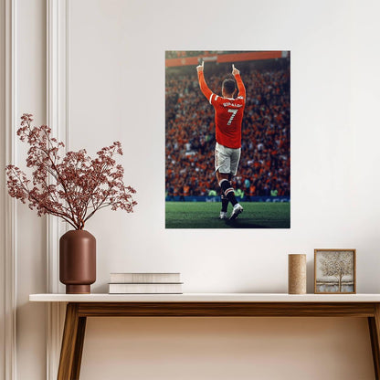 Cristiano Ronaldo Manchester United | CR7 Celebration Poster | Soccer Legend Art - Sports Poster