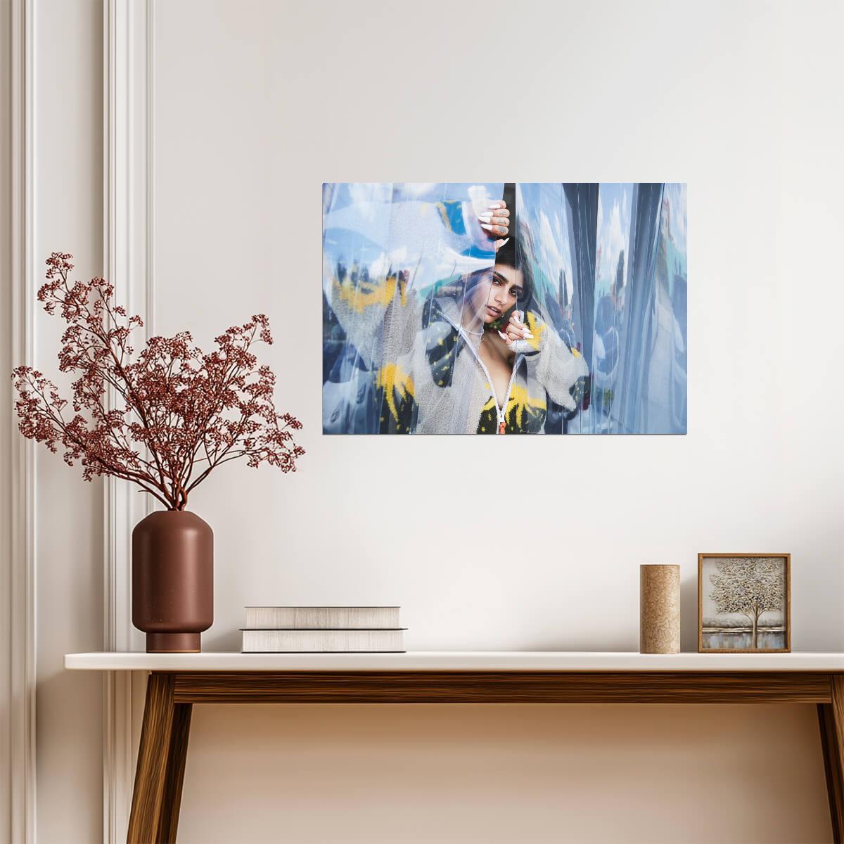 Mia Khalifa Artistic Portrait | Modern Celebrity Poster | Playful Photoshoot Print - Celebrities Poster