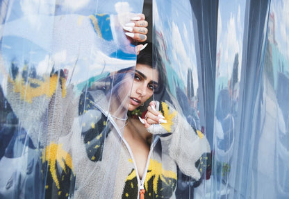 Mia Khalifa Artistic Portrait | Modern Celebrity Poster | Playful Photoshoot Print - Celebrities Poster