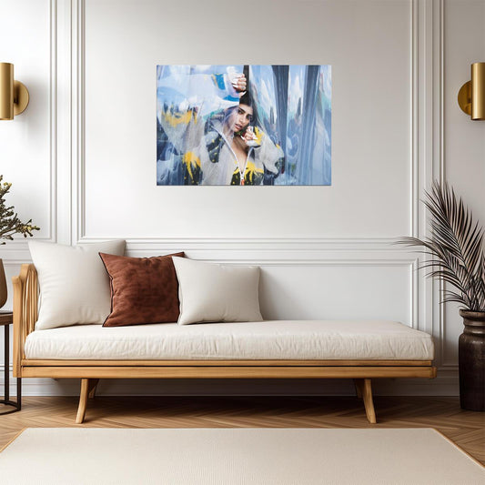 Mia Khalifa Artistic Portrait | Modern Celebrity Poster | Playful Photoshoot Print - Celebrities Poster