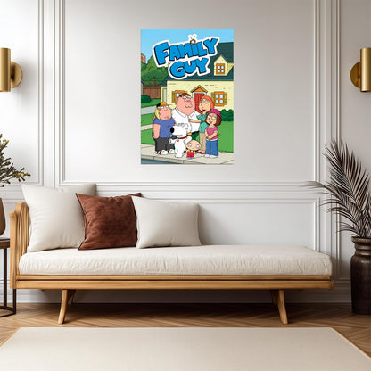 Family Guy The Griffin Family | Animated Comedy TV Show Poster | Adult Cartoon Wall Art - Movies & TV Poster