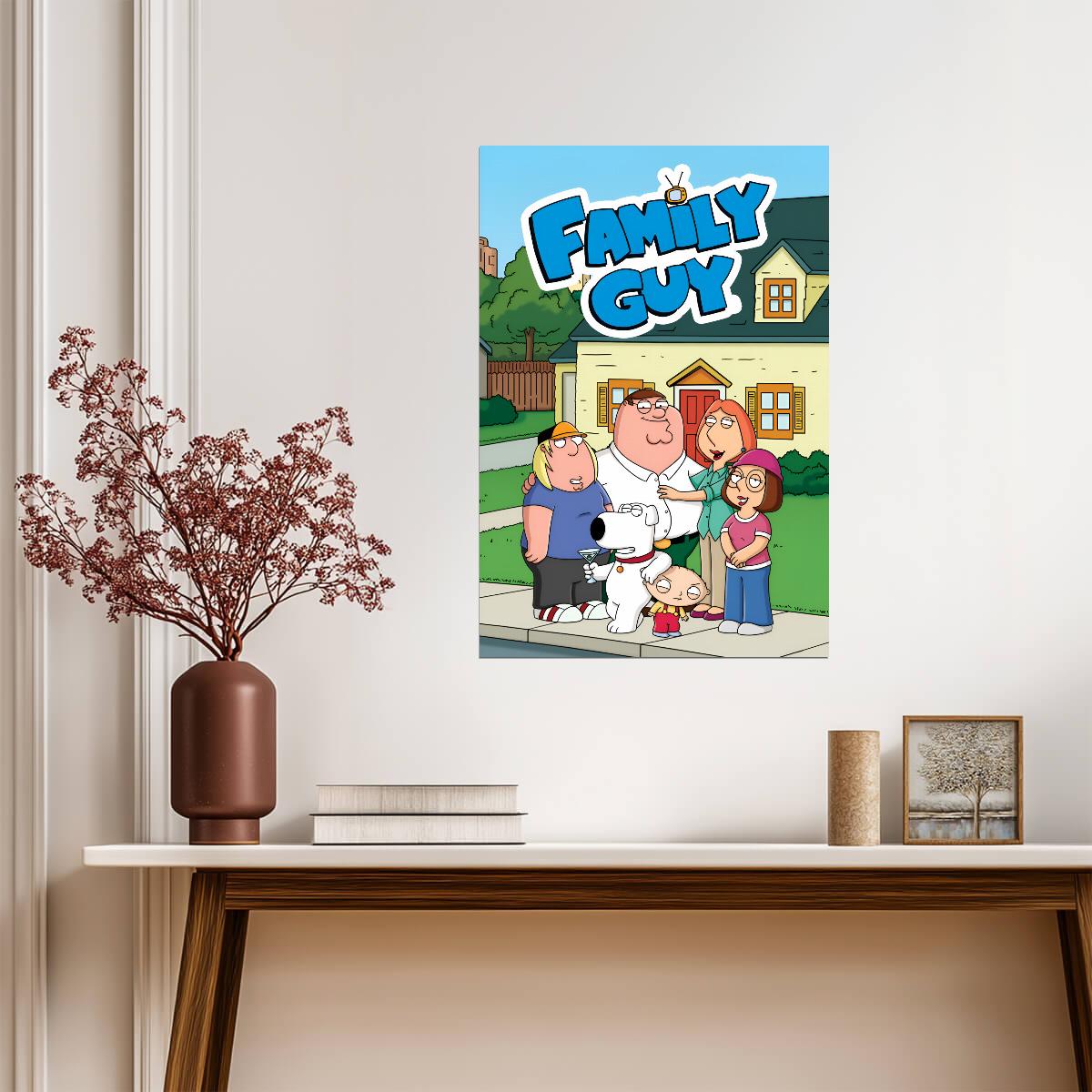Family Guy The Griffin Family | Animated Comedy TV Show Poster | Adult Cartoon Wall Art - Movies & TV Poster