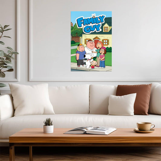 Family Guy The Griffin Family | Animated Comedy TV Show Poster | Adult Cartoon Wall Art - Movies & TV Poster
