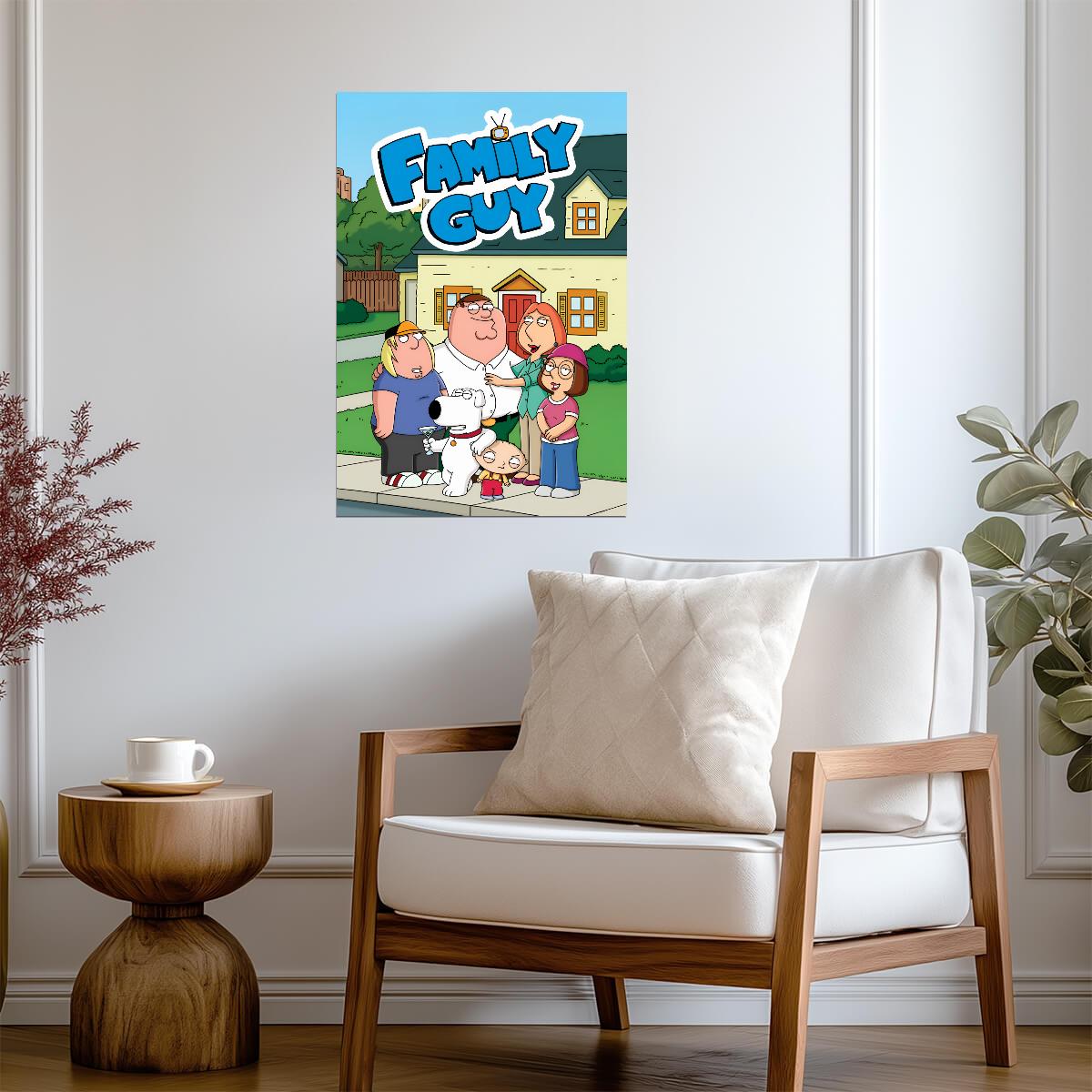 Family Guy The Griffin Family | Animated Comedy TV Show Poster | Adult Cartoon Wall Art - Movies & TV Poster