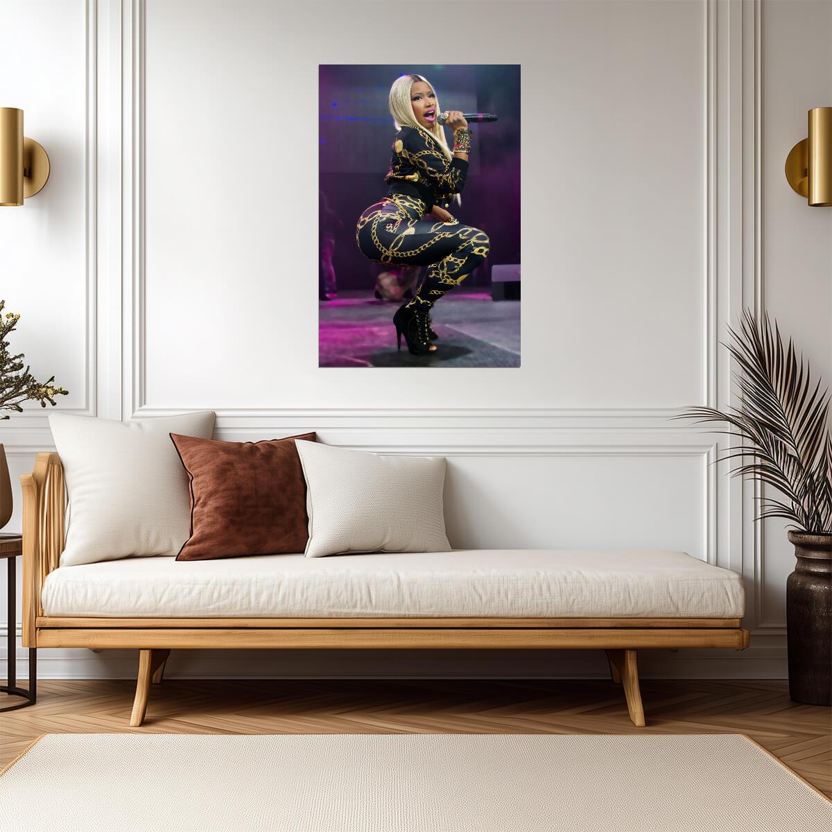 Nicki Minaj Live Performance | Blonde Wig Concert Poster | Hip Hop Star On Stage - Music Poster