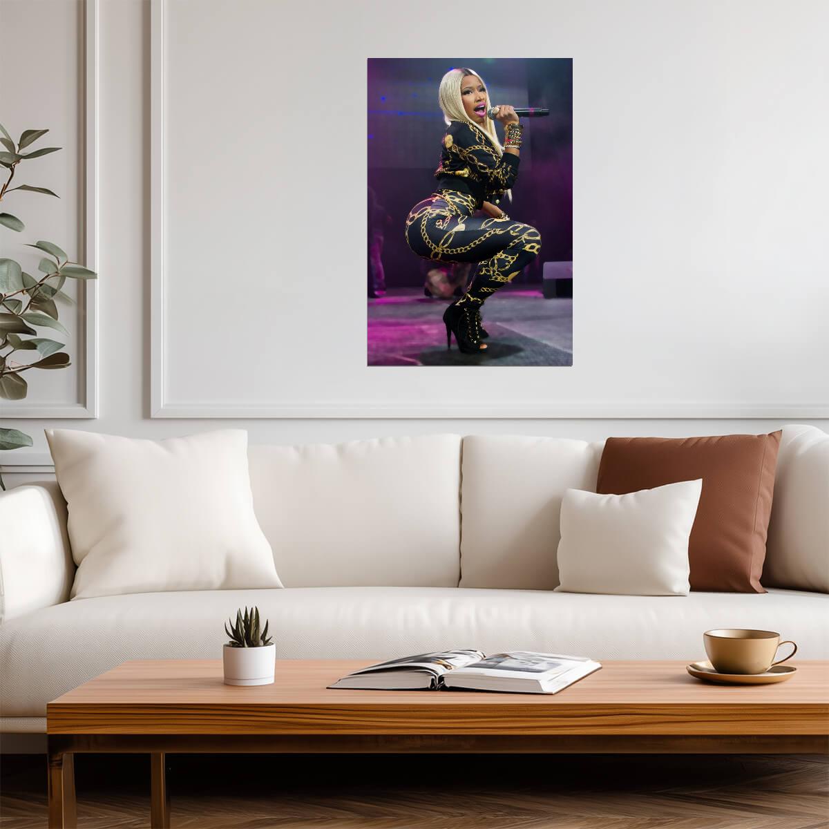 Nicki Minaj Live Performance | Blonde Wig Concert Poster | Hip Hop Star On Stage - Music Poster