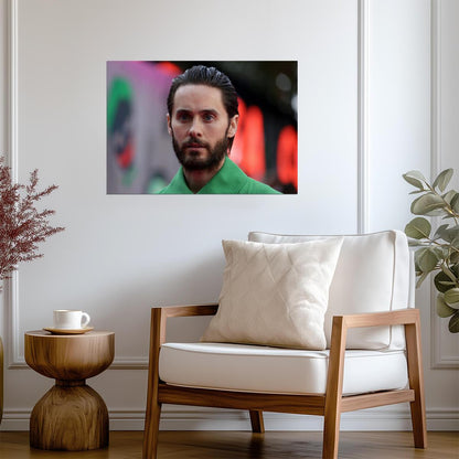 Jared Leto Close-Up Portrait | Modern Celebrity Photo | Actor and Musician Wall Art Poster - Music Poster