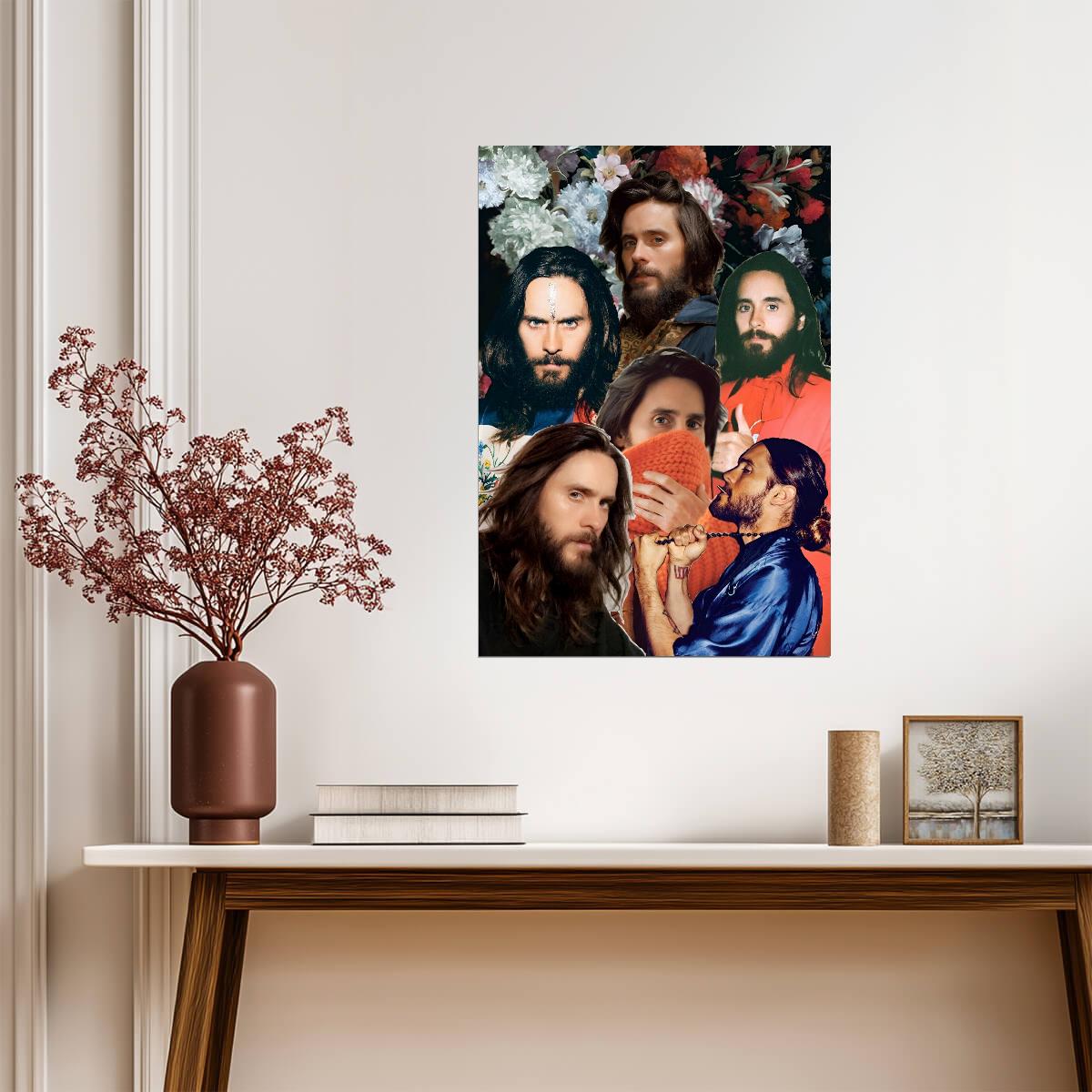 Jared Leto | Modern Fan Art Collage | Celebrity Tribute Wall Poster - Music Poster