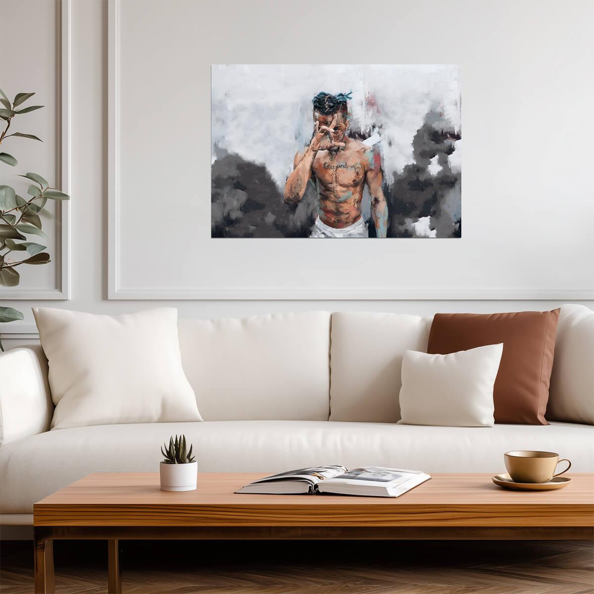 Xxxtentacion Abstract Painting | Hip Hop Art Print | Music Star Poster - Music Poster