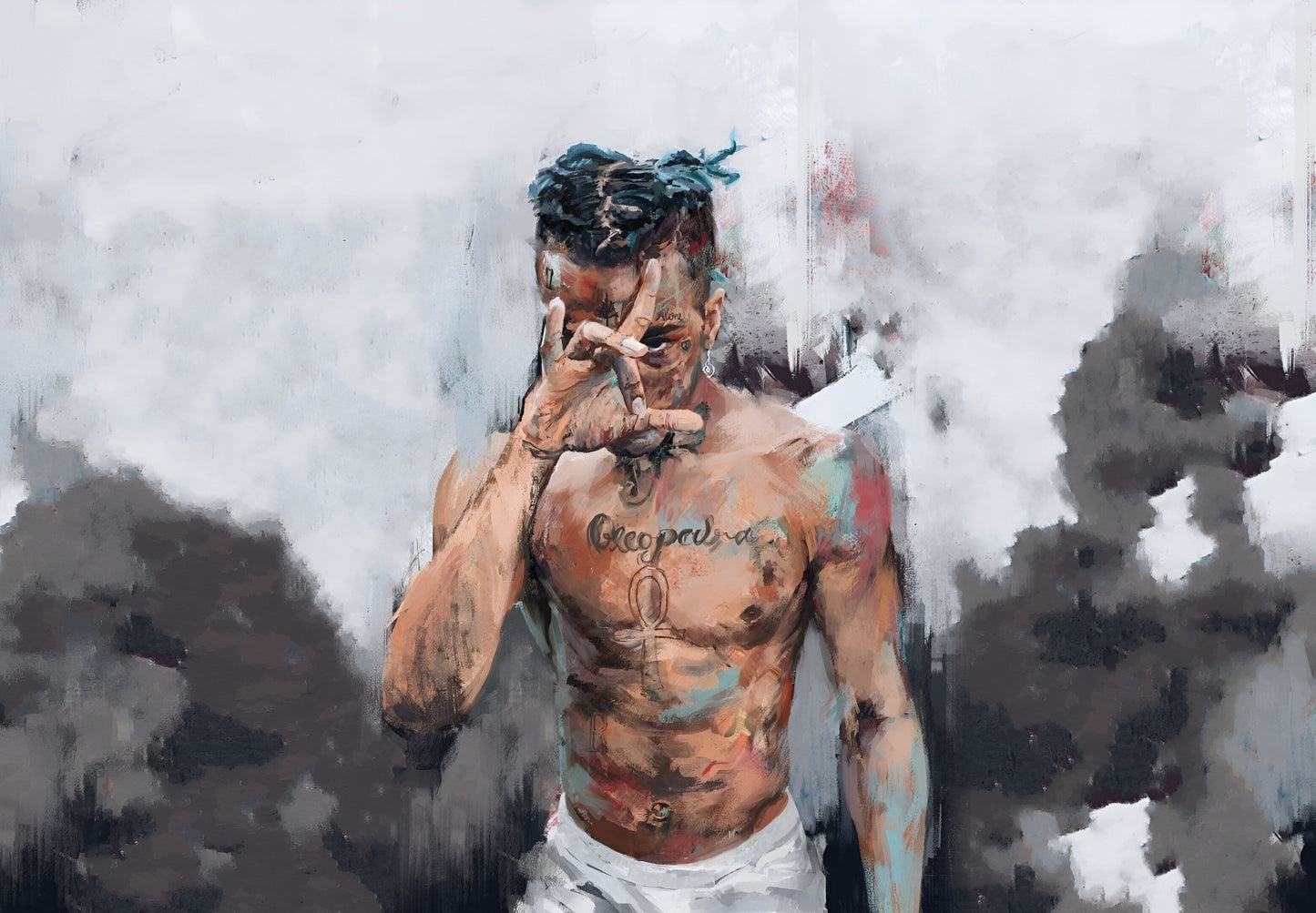 Xxxtentacion Abstract Painting | Hip Hop Art Print | Music Star Poster - Music Poster