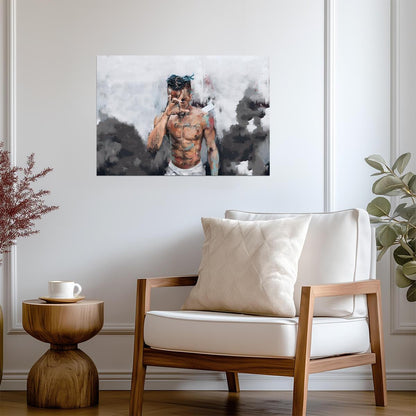 Xxxtentacion Abstract Painting | Hip Hop Art Print | Music Star Poster - Music Poster