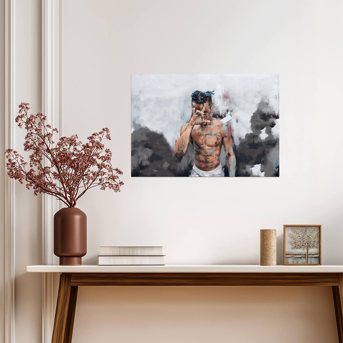 Xxxtentacion Abstract Painting | Hip Hop Art Print | Music Star Poster - Music Poster