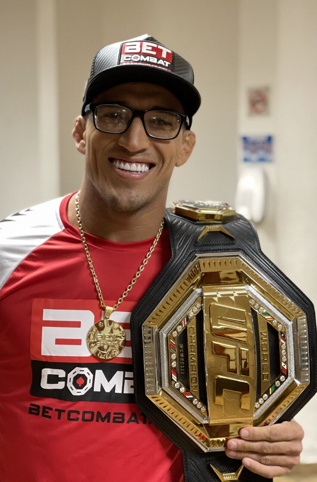 Charles Oliveira Do Bronx With Belt | MMA Poster | UFC Champion Decor - Sports Poster