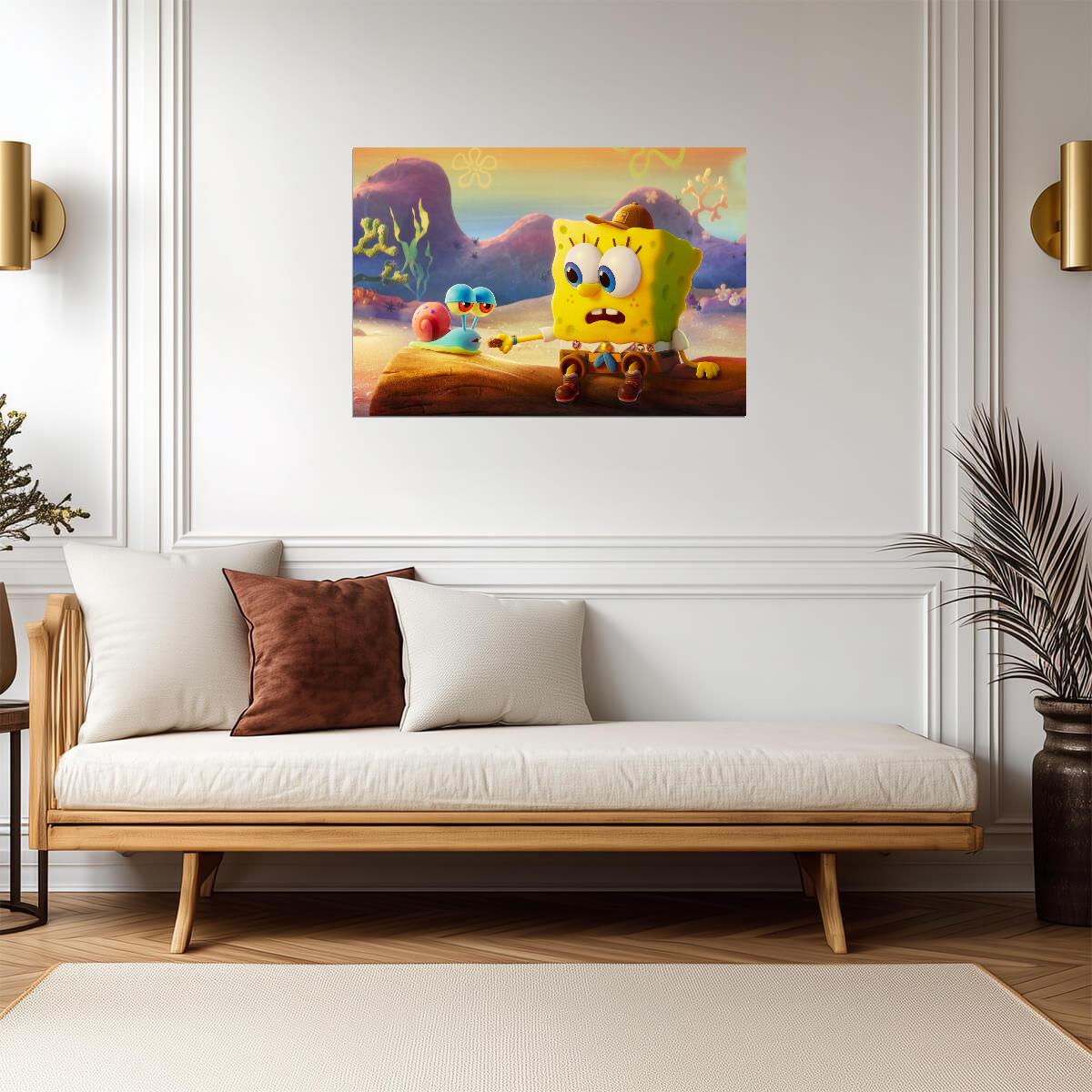 The SpongeBob Movie Sponge on the Run | Spongebob and Gary | 3D Animated Film Poster - Movies & TV Poster