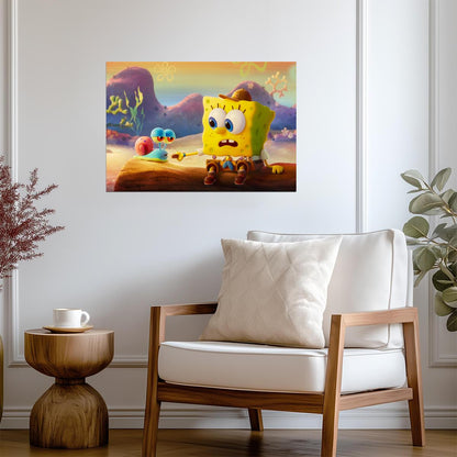 The SpongeBob Movie Sponge on the Run | Spongebob and Gary | 3D Animated Film Poster - Movies & TV Poster