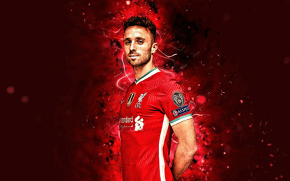 Diogo Jota Red Smoke Art | Soccer Poster | Liverpool Forward Print - Sports Poster