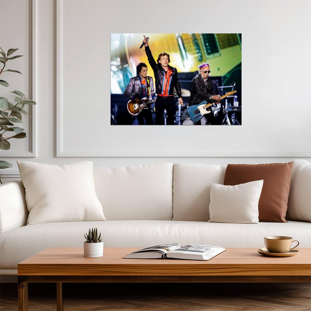 The Rolling Stones Live On Stage | Rock and Roll Legends Poster | Concert Photography Print - Music Poster