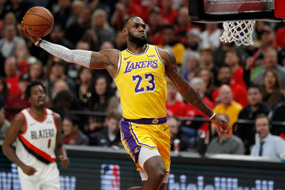 LeBron James LA Lakers Dunk | Basketball Poster | King James NBA Art - Sports Poster